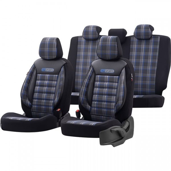 Otom Καλύμματα Αυτοκινήτου GTI Sports Design Universal Σετ Εμπρός / Πίσω Μαύρο - Μπλε GTI-803 11 Τεμάχια