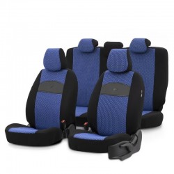 Otom Καλύμματα Αυτοκινήτου Smart Design Universal Σετ Εμπρός / Πίσω Μαύρο / Μπλε SLTSMT104-NZ 11 Τεμαχίων