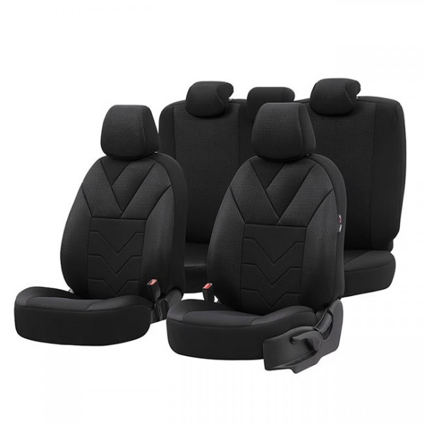 Otom Καλύμματα Αυτοκινήτου Tempo Design Universal Σετ Εμπρός / Πίσω Μαύρο TMP-1501 11 Τεμάχια