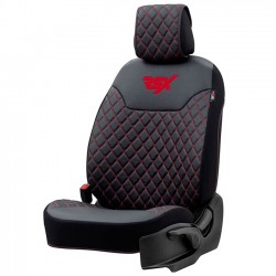 Otom Ημικάλυμμα Καθίσματος Αυτοκινήτου RSX Diamond Μαύρο Με Κόκκινη Ραφή RSXD-101 1 Τεμάχιο