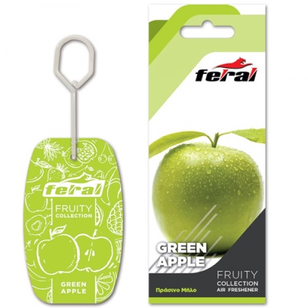 Feral Αρωματικό Αυτοκινήτου Κρεμαστό Fruity Collection Green Apple 1 Τεμάχιο