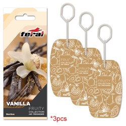Feral Σετ Αρωματικών Αυτοκινήτου Fruity Collection Vanilla 3 Τεμάχια