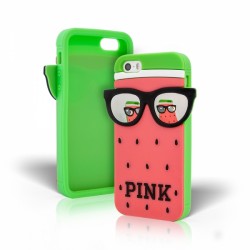 OEM 3D Case Karpouzias για Apple iPhone 5 - 5S – Ροζ