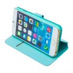 OEM Book Case Shiny Stand για Apple iPhone 6 - 6S - Γαλάζιο