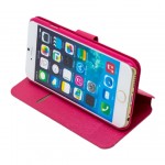 OEM Book Case Shiny Stand για Apple iPhone 6 - 6S - Φούξια