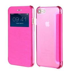 OEM Slim Clear View Flip Cover για Apple iPhone 6 - 6S – Ροζ