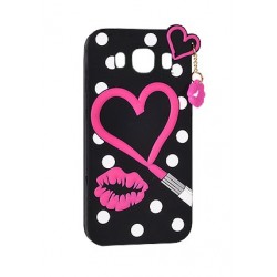 OEM 3D Case Hearts and Lips για Apple iPhone 6 - 6S – Μαύρο