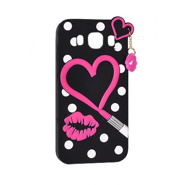 OEM 3D Case Hearts and Lips για Apple iPhone 6 - 6S – Μαύρο