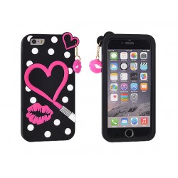 OEM 3D Case Hearts and Lips για Huawei P8 Lite – Μαύρο