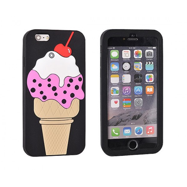 OEM 3D Case Ice Cream with Cherry για Huawei P8 Lite – Μαύρο