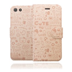 Okkes Cutie Book Case για Sony Xperia Z3 Compact – Ροζ