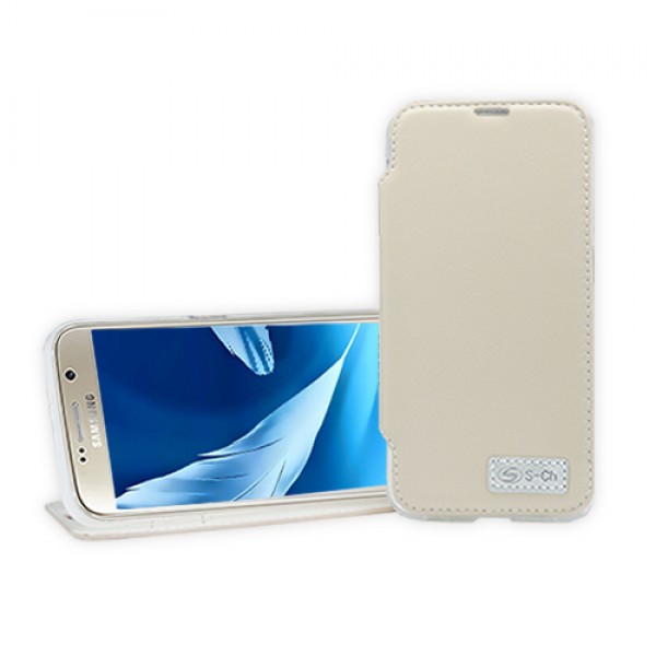 Okkes Magic Book Case για Samsung G920F Galaxy S6 – Μπεζ