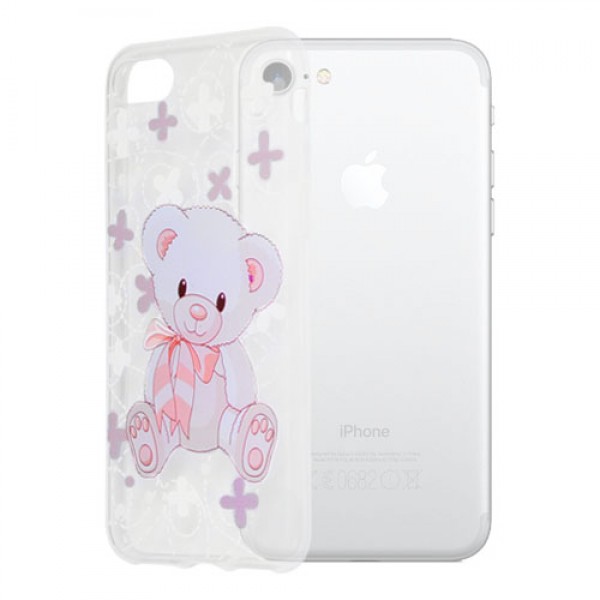 Okkes TPU Print Bear για Apple iPhone 7 - 8 – Διαφανές